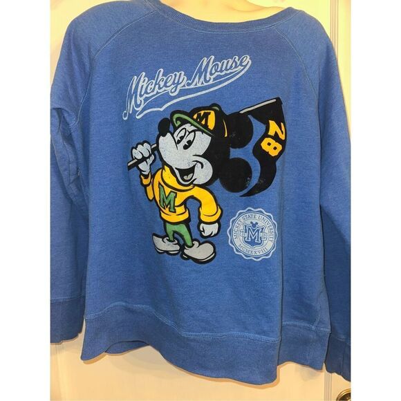 VTG Mickey Mouse State University Crewneck Sweatshirt XXL Womens Retro Disney Di - Picture 1 of 4